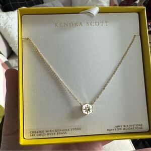 Kendra Scott Gold Necklace with Rainbow Moonstone - NIB